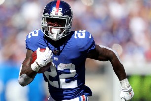 Wayne Gallman suffered a concussion during the Giants' game Sunday.