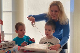 Blossom co-founder Sharon Rechter and her five-year-old twins try out the technique.