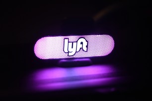 A general view of a Lyft sign