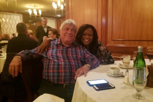 Outgoing Brooklyn Democratic Party Leader Frank Seddio with likely successor, Assemblywoman Rodneyse Bichotte, at Michael’s Italian restaurant in Brooklyn.