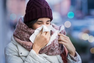 A woman with the flu