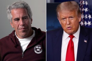 Jeffrey Epstein (left) and Donald Trump