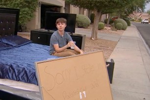 Fourteen-year-old Angel Martinez was caught by police speeding on his parents Range Rover. As punishment, his parents decided he would be giving away all his belongings.