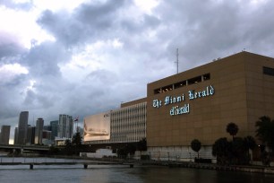 The Miami Herald building owned by newspaper publisher McClatchy Company