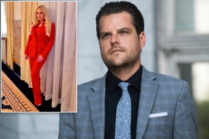 Rep. Matt Gaetz reacted with a flirty series of emojis — in the order of fire, heart, heart eyes and thumbs up — to a photo posted by Tiffany Trump.