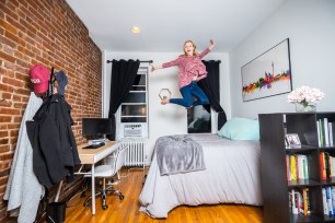 Kristin O’Laughlin in her roommate-less apartment.