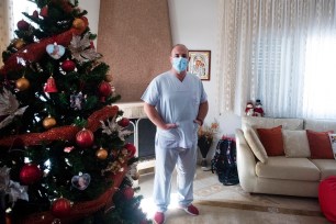 Gabriel Tachtatzoglou poses at his home in Agios Athanassios, outside Thessaloniki city