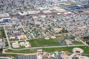 Aerial view of Racine, Wisconsin.