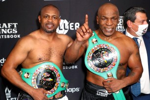 Mike Tyson and Roy Jones after their fight