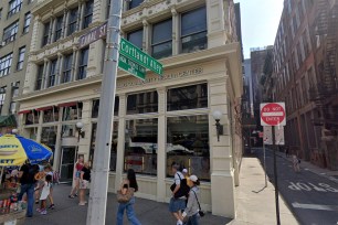 Google Maps shows the intersection of Canal St. and Cortland Alley in New York City.