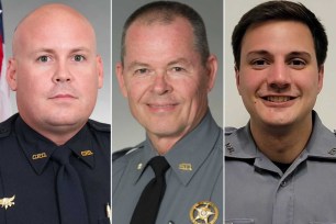 Rob Holloway, Jay Repetto and Chase Gordy, the three cops injured during a chase in Georgia