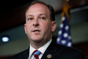 Rep. Lee Zeldin, R-N.Y., speaks during a news conference, on Capitol Hill in Washington