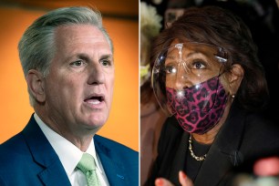 House Minority Leader Kevin McCarthy and Rep. Maxine Waters.