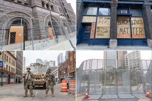 Images of security preparations in Minneapolis