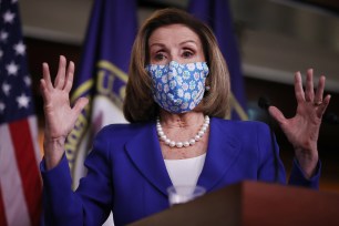 House Speaker Nancy Pelosi immediately distanced herself from the Democrat’s court-packing proposal, saying “No” after being asked if she backed the measure.