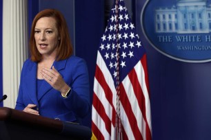 White House Press Secretary Jen Psaki speaks during a daily press briefing at the James Brady Press Briefing Room of the White House April 19, 2021