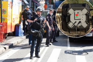 NYPD SRG Strategic Response Group deploys an LRAD sound cannon against peaceful protesters