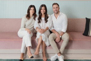 The Well co-founders, from left, Sarrah Hallock, Rebecca Parekh and Kane Sarhan.