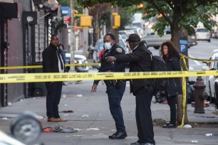 Cops investigate at the scene near 844 Clarkson Avenue in East Flatbush.