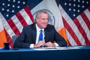 Mayor Bill de Blasio holds a media availability with Commissioner Dave Chokshi, Department of Health and Mental Hygiene and Executive Director Ted Long, NYC Test and Trace Corps and announces that the City has established the NYC Public Health Corps (PHC), a new, innovative effort to expand the public health workforce, strengthen community health infrastructure, and promote health equity for the communities hit hardest by the COVID-19 pandemic. The Health Department and NYC Health + Hospitals will lead the initiative. City Hall. Wednesday, September 29, 2021. Credit: Ed Reed/Mayoral Photography Office.