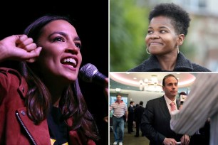 U.S. Rep. Alexandria Ocasio-Cortez speaks to supporters of Buffalo mayoral candidate India Walton during a rally on Saturday, Oct. 23, 2021, in Buffalo, N.Y.