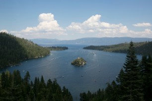 Lake Tahoe's water level fell below its natural rim due to climate change and droughts.