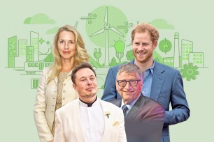 Laurene Powell Jobs, Prince Harry, Bill Gates and Elon Musk all boast their eco credentials while buzzing around the planet — and beyond — on their gas-guzzling private jets.