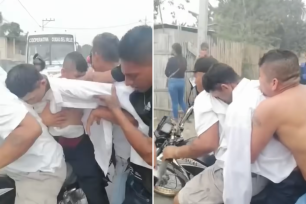 A group of men in Ecuador took the body of their dead friend from its coffin, propped him up on the rear of the bike behind – behind the motorcycle driver's back – so that he can enjoy one last joy ride.