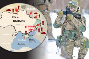 Ukraine map; troops