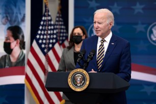 U.S. President Joe Biden delivers remarks before signing a series of veteran-related bills.