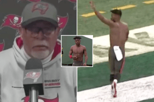 Bruce Arians says Antonio Brown is no longer a Buccaneer after bizarre scene Sunday