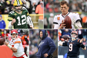 Aaron Rodgers, Tom Brady, Joe Burrow, Bill Belichick, Patrick Mahomes