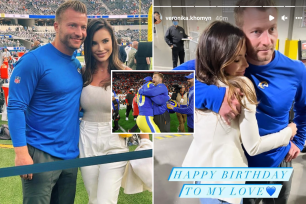 Veronika Khomyn celebrates Sean McVay's birthday after Rams win