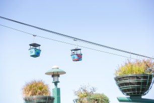 view of the San Diego Zoo Skyfari Aerial Tram ride.