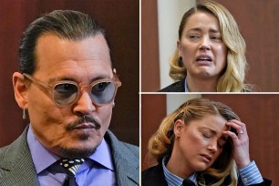 Johnny Depp and Amber Heard during a heated defamation trial.