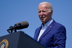 President Joe Biden speaks about climate change and clean energy at Brayton Power Station, Wednesday, July 20, 2022, in Somerset, Mass. Biden's condition continues to improve since testing positive for the coronavirus, and he likely contracted a highly contagious variant that has been spreading rapidly through the United States, according to an update from his doctor on Saturday, July 23