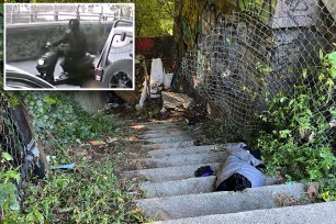 Down these stairs and to the right is where the upper Manhattan rape occurred