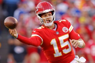 Patrick Mahomes and the Chiefs are 9.5-point favorites over the Jaguars are Sunday.