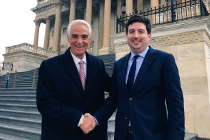 Austin Durrer (right) and Charlie Crist