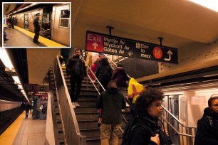 Brooklyn subway shooving