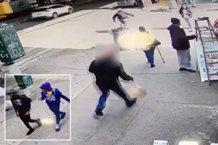 Footage of the attackers and victim