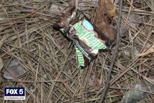 The police were able to find the thieves out through candy wrappers found in the woods.