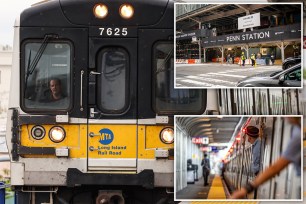 Major inefficiencies at the Long Island Rail Road cost the MTA hundreds of millions annually, a Post investigation reveals. Pictured are a LIRR train and Penn Station, the rail road's biggest hub.