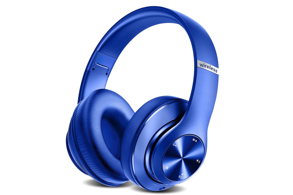 Cobalt blue over-ear headphones