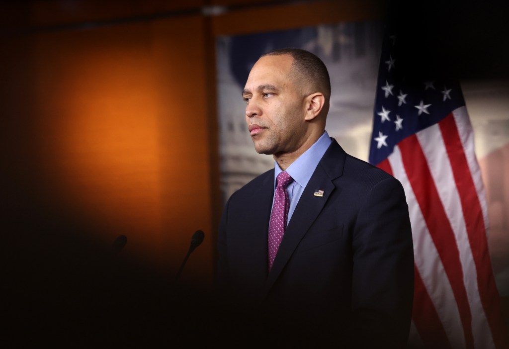 Rep. Hakeem Jeffries, the House Democratic leader, told members of his caucus that they will "press forward" on gun control measures during a meeting on Tuesday. 