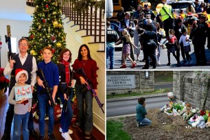 People mourning the loss of three children and three adults following Monday's mass shooting at The Covenant School private elementary school.