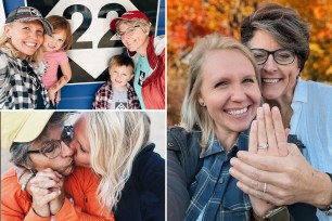 Monica and Michelle taking a selfie showing engagement ring. See SWNS story SWSMagegap. A "teacher's pet" got engaged to her favourite schoolteacher - despite a 25 year age gap which sees them mistaken for grandmother and granddaughter. Monica Ketchum, 31, decided to search for her favourite teacher from school on Facebook 16 years after she left school to see how she was doing. When Michelle Foster, 56 - who taught Monica science in 2004 - got a message on Facebook from her former student, she was shocked. But the pair bonded over lunch and quickly became close friends.