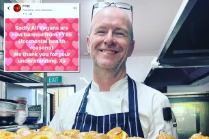 Chef John Mountain has "banned" vegans from his restaurant amid an ugly dispute over a meal that's spilt over to the internet.