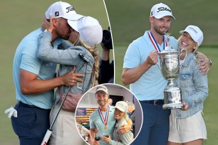 American golfer Wyndham Clark shared an emotional kiss with his girlfriend Julia Kemmling after he secured his first career major win at the 2023 U.S. Open on Sunday. 