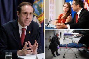 Melissa DeRosa, Andrew Cuomo and Howard Zucker